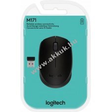 Logitech vezet�k n�lk�li optikai eg�r M171 1000dpi 3 gomb fekete USB nano vev�
