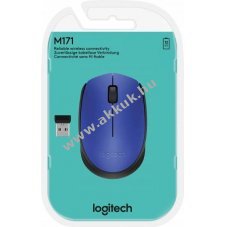 Logitech M171 vezet�k n�lk�li optikai eg�r 1000dpi 3 gomb k�k USB nano vev�