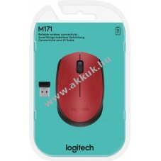 Logitech M171 vezet�k n�lk�li optikai eg�r piros 1000dpi 3 gombos Retail