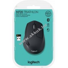 Logitech M720 Triathlon vezet�k n�lk�li eg�r Unifying Bluetooth fekete optikai 1000dpi 8 gomb