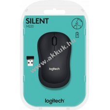 Logitech M220 Silent vezet�k n�lk�li eg�r 1000dpi optikai 3 gomb antracit