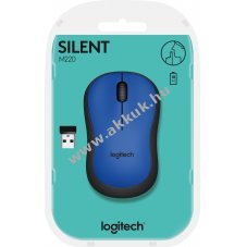 Logitech M220 Silent vezet�k n�lk�li optikai eg�r k�k 1000dpi 3 gombos USB nano vev�