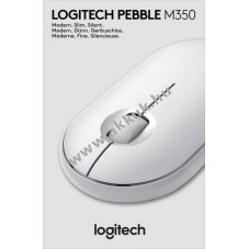Logitech Pebble M350 vezet�k n�lk�li eg�r Bluetooth USB nano vev� 1000dpi 3 gomb feh�r