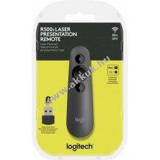 Logitech Presenter R500s vezet�k n�lk�li Bluetooth grafit l�zer 3 gomb elem 1xAAA