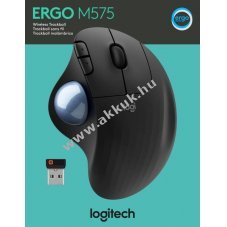 Logitech M575 vezet�k n�lk�li trackball eg�r Bluetooth Unifying grafit optikai 400-2000dpi 5 gomb