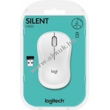 Logitech M220 Silent vezet�k n�lk�li optikai eg�r 1000dpi 3 gomb feh�r