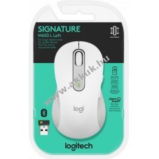 Logitech M650 Signature L balkezes vezet�k n�lk�li eg�r Bluetooth Bolt feh�r 400-4000dpi 5 gomb