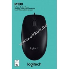 Logitech M100 USB optikai eg�r 1000dpi 3 gomb antracit
