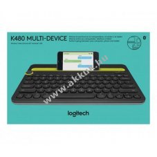 Logitech K480 vezet�k n�lk�li Bluetooth billenty�zet fekete Multi-Device DE