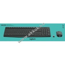 Logitech MK235 vezet�k n�lk�li billenty�zet �s eg�r szett antracit DE 1000dpi