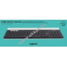 Logitech K780 vezet�k n�lk�li multi-eszk�z�s billenty�zet Unifying Bluetooth DE fekete