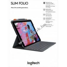 Logitech Slim Folio Bluetooth grafit Apple iPad 10.2 Gen.7/8/9 DE billenty�zet tok