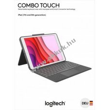 Logitech Combo Touch billenty�zet tok Smart Connector Apple iPad 10.2 Gen.7/8/9 grafit trackpad DE