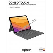 Logitech Combo Touch iPad Air 10.9 Gen.4/5 Smart Connector Trackpad DE sz�rke