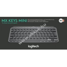 Logitech MX Keys Mini vezet�k n�lk�li Bluetooth billenty�zet grafit h�tt�rvil�g�t�s DE