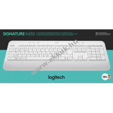 Logitech K650 Signature vezet�k n�lk�li billenty�zet Bolt Bluetooth DE feh�r