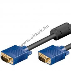 Full HD SVGA monitork�bel 15 p�lus� HD dug� - 15 p�lus� HD dug� 1,8m fekete 2 ferritmaggal