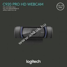 Logitech C920 Full HD 1920x1080 30fps USB fekete sztere� mikrofon