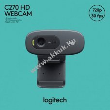 Logitech webkamera C270 HD 720p 1280x720 30FPS USB fekete