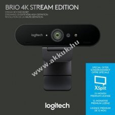 Logitech BRIO Stream 4K Ultra HD 4096x2160 30fps USB fekete objekt�v takar�