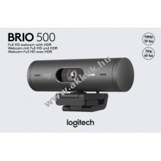 Logitech BRIO 500 Full HD 1080p 30FPS USB-C grafit webkamera privacy z�r