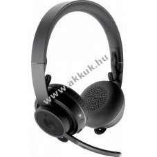Logitech Zone Wireless MS vezet�k n�lk�li Bluetooth sztere� headset Qi t�lt�s fekete �zleti