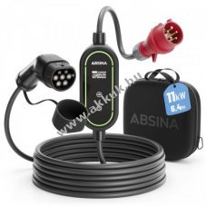 Absina mobil falit�lt� 11kW Typ 2 �s CCS2 400V CEE 6-16A 6,4m k�bel