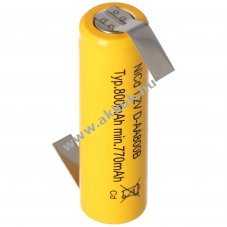 Helyettes�t� akku Flat Top Mignon ceruza AA akku 1,2V 600mAh 1db/csomag NiCd