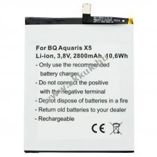 Helyettes�t� akku mobiltelefon BQ Aquaris X5 Aquaris 2900 3,8V 2800mAh Li-Ion