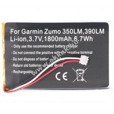 Helyettes�t� akku Garmin Zumo 350LM 390LM 3,7V 1800mAh 361-00059-00 010-01043-01 020-00218-05 Li-Ion