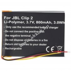 Helyettes�t� akku JBL Clip 2 GSP383555 3,7V 800mAh be�p�tett Bluetooth hangsz�r� Li-Polymer