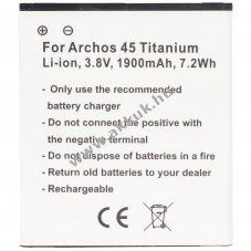 Helyettes�t� akku Archos 45 Titanium 3,8V 1900mAh Li-Ion
