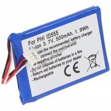 Helyettes�t� akku DECT telefon Philips ID555 ID5551B/38 ID5552B/38 3,7V 500mAh Li-Ion