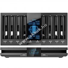Helyettes�t� akku 8 csatorn�s gyors t�lt� 3,6V-3,7V Li-Ion �s 1,2V NiMH