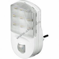 Kerek LED �jszakai l�mpa infrav�r�s mozg�s�rz�kel�vel �s s�t�ts�g�rz�kel�vel 230V feh�r