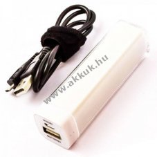 Helyettes�t� akku Powerbank 5,0V 2200mAh feh�r Li-Ion
