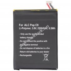 Helyettes�t� akku Alcatel One Touch POP C9 TLp025A2 mobiltelefon 3,8V 2500mAh 9,5Wh Li-Polymer