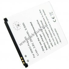 Helyettes�t� akku Wiko Pulp 3G 5251 mobiltelefon 3,8V 2500mAh 76,95x59,95x4,20mm fekete Li-Ion