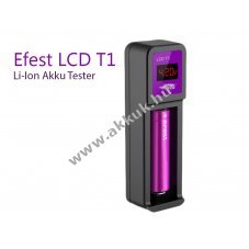 Efest LUC T1 Li-Ion akkumul�tor teszter LCD kijelz�vel 0,00V-4,50V m�r�si tartom�ny