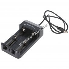 Keeppower C2 USB t�lt� akkukhoz 2x1A 4,2V fekete Li-Ion