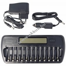 EverActive NC-1200 mikroprocesszoros intelligens t�lt� 1-12 AA/AAA LCD NiMH