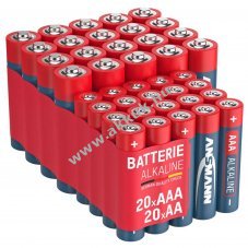 Ansmann AA Mignon ceruza �s AAA (LR03) mikro 1,5V 40db/csomag hagyom�nyos elem alk�li