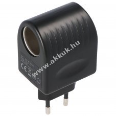 AC/DC fesz�lts�g�talak�t� 230V 12V 1A 12W Euro dug� szivargy�jt�-aljzat LED