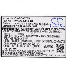 Helyettes�t� akku mobiltelefon BQ Aquaris 5.7 B21 BT-4000-259 3,7V 3400mAh Li-Polymer