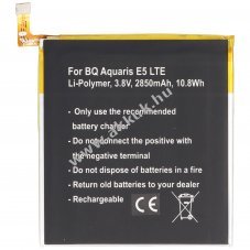 Helyettes�t� akku BQ Aquaris mobiltelefon 0759 0760 0858 E5 4G LTE 3,8V 2850mAh Li-Polymer