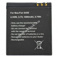 Helyettes�t� akku Bea-Fon SL550 mobiltelefon 3,7V 1000mAh Li-Ion