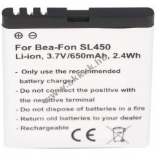 Helyettes�t� akku Bea-Fon SL450 SL560 mobiltelefon 3,7V 650mAh
