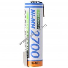 Panasonic BK-3HGAE AA Mignon ceruza akku 1,2V 2700mAh 1db/csomag Z-form�j� forrf�llel NiMH