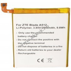 Helyettes�t� akku ZTE BA910 3,85V 2500mAh Li-Polymer