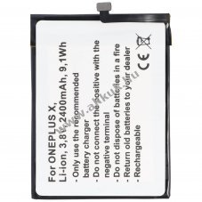 Helyettes�t� akku ONEPLUS X E1000 BLP607 OPPO A30 Dual SIM TD-LTE 3,8V 2400mAh mobiltelefon Li-Ion